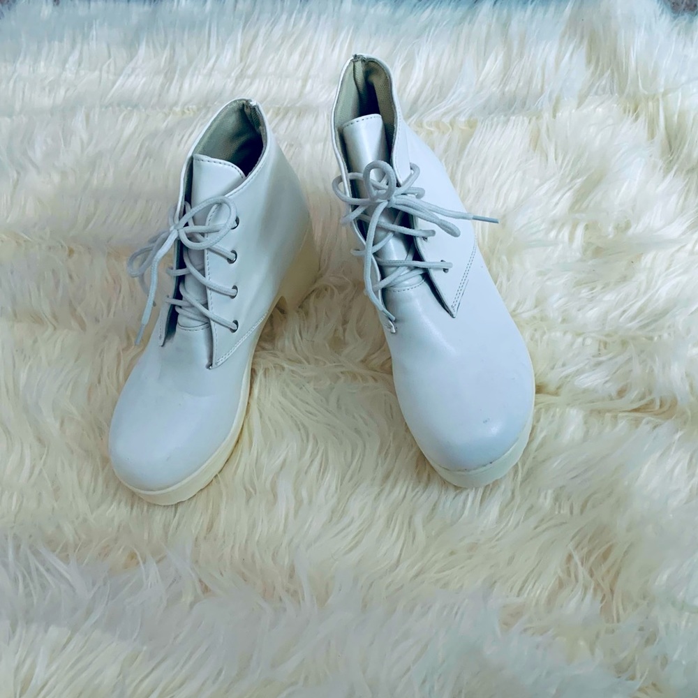 White ankle boots
